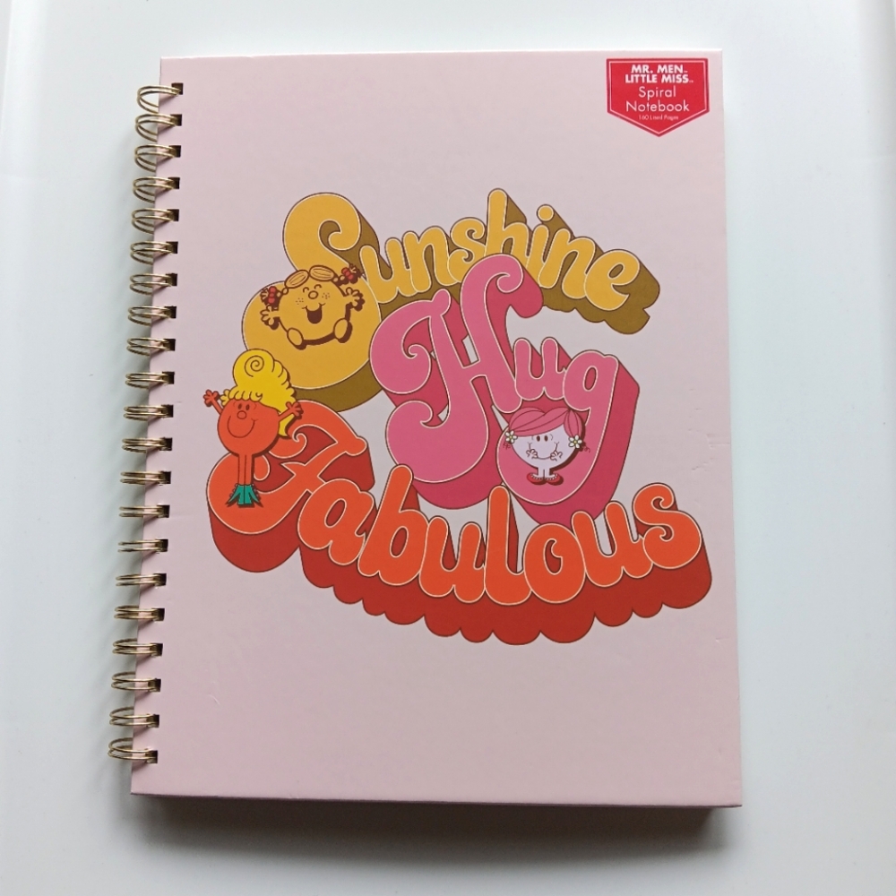 NEW Mr. Men Little Miss Spiral Bound Notebook 160 Lined Pages 8.5" by 11" 80s